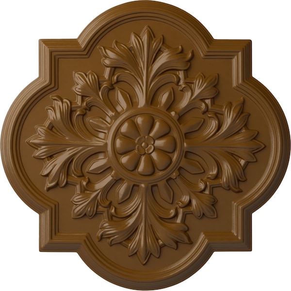 Ekena Millwork Bonetti Ceiling Medallion (Fits Canopies up to 5 1/8"), Hand-Painted Smokey Topaz, 20"OD x 1 3/4"P CM20BOSTF - main